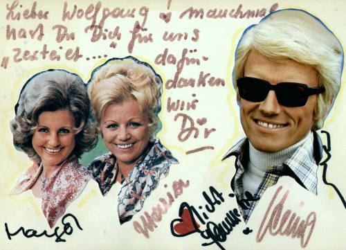 Many thanks for the cooperation on Tour 1981/82 from Maria, Margot Hellwig and Heino, the mega-stars of German Volksmusik